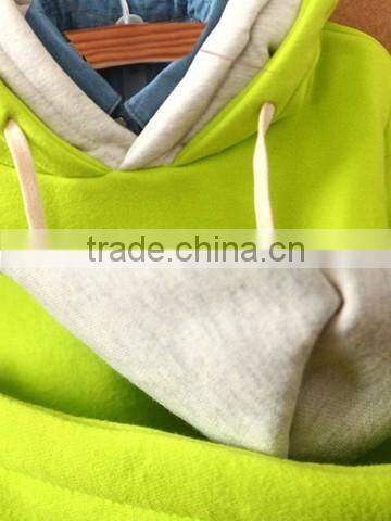 2 player Color Block hooded Style Slim Thicken winter warm Hoodie for ladies