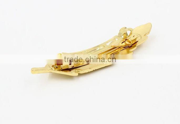 Metal maple leaf design hairgrips for Canadians, gold women hair clips
