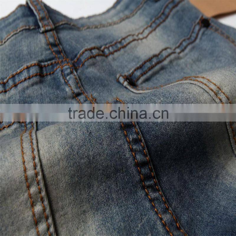 2016 Hot men's fashion men's jeans biker jeans hole personality male personality pants beggar