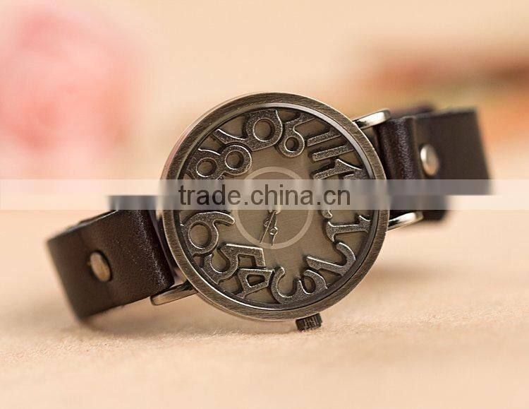 2015 new Vintage watches for Women Men leather bracelet quartz watch Top Quality Woman watches Digital clock-BL020 Free shipping