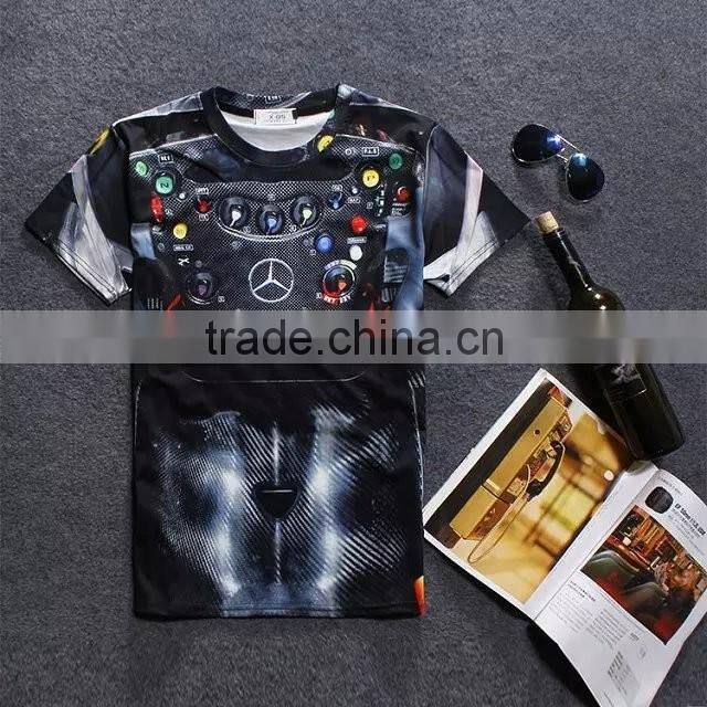 2016 brand clothes fresh from Europe and America Top hot men casual tshirt 3d clown Print Tee Tops 50 design
