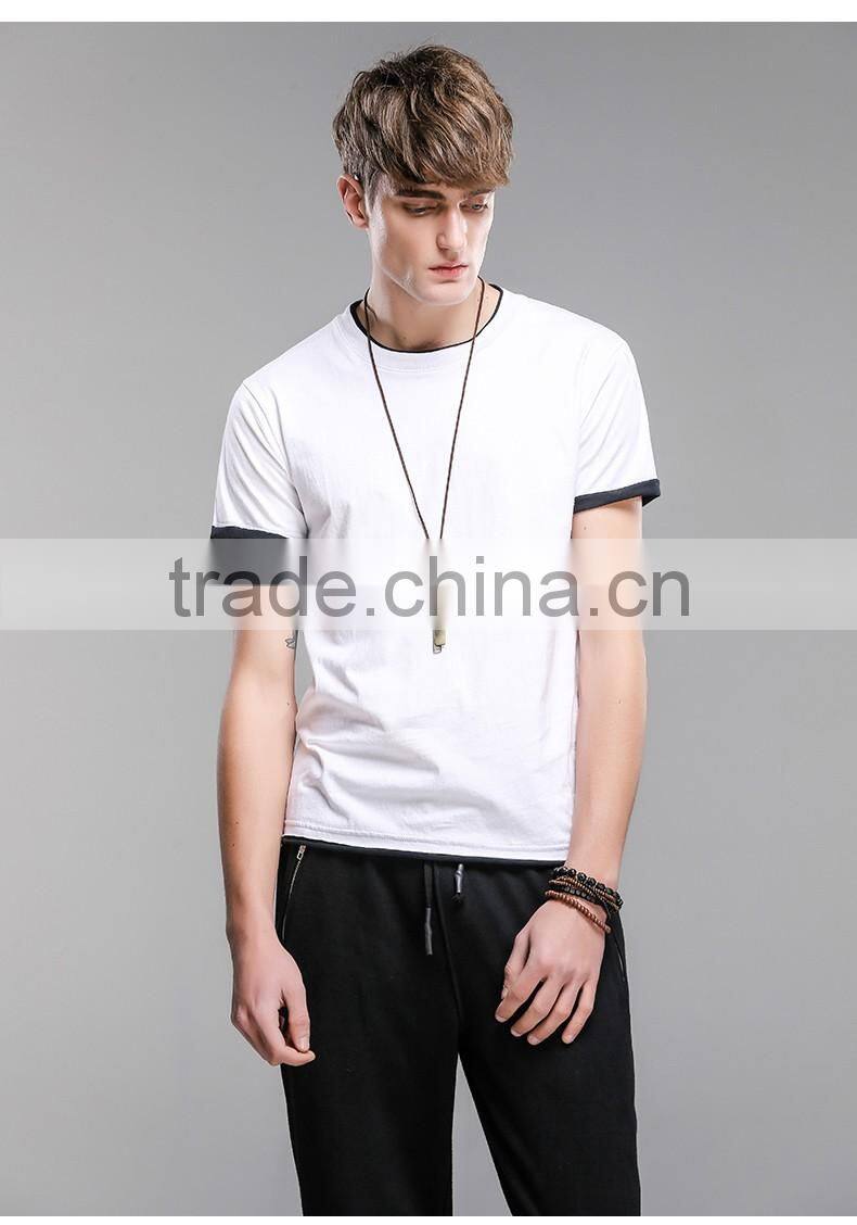 Customized your brand Design Blank Black Longline Hip Hop Tee Shirts