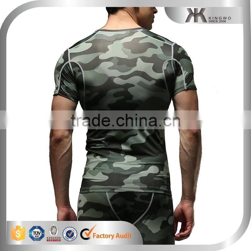 Exercise Equipment Fitness Apparel Men OEM Clothing Sublimation Camouflage Fabric T-shirt Men's Clothing