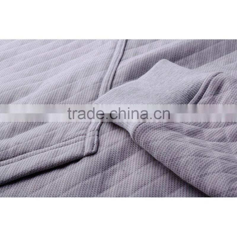 2018 spring mens cotton fleece diamond quiled crew neck jumper