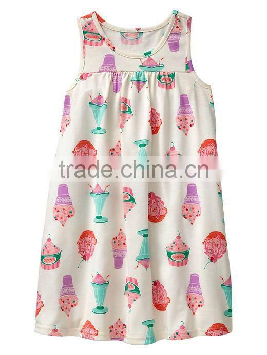 GIRLS STRIPED SLEEVELESS GOWN