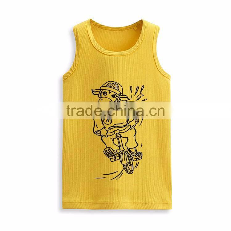 Wholesale sleeveless t shirt fashion kids custom print tank top manufacturer
