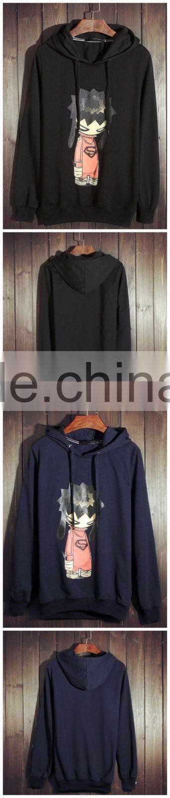 2017 high quality pullover printed fashion hoody men custom