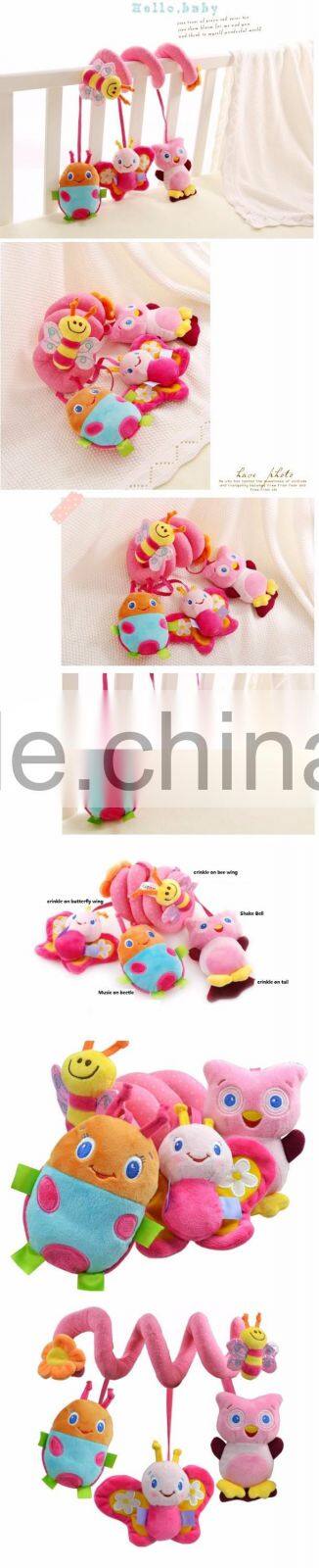 Multifunctional Hanging Animal Ornament/Baby Spiral Toy/plush bed winding toy