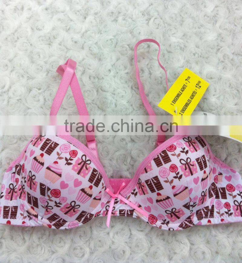 teen girls sexy lingerie panty lovely pink printig smooth touch unique design