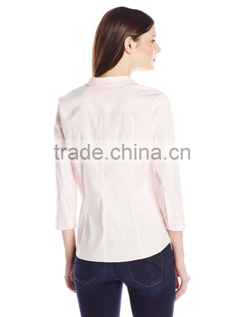 Women's 3/4 Sleeve Wrap Blouse Detachable Fit Solution