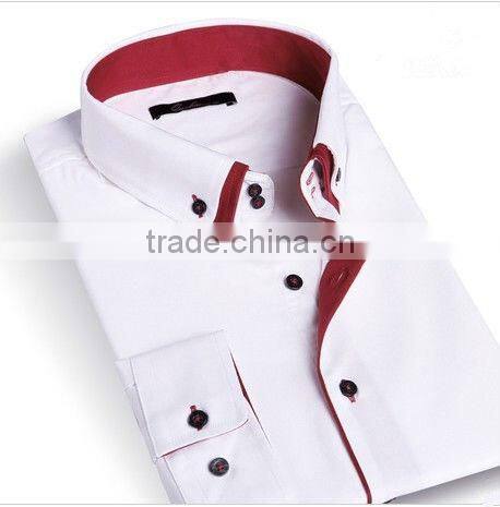 fashion double collar style long sleeve fancy shirts for men
