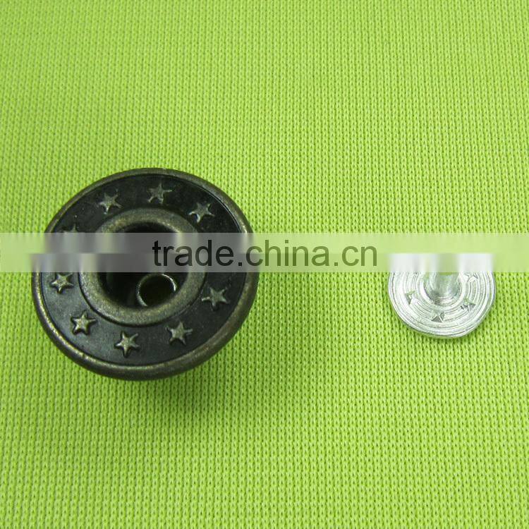 Low MOQ of metal button decorative metal button for jeans