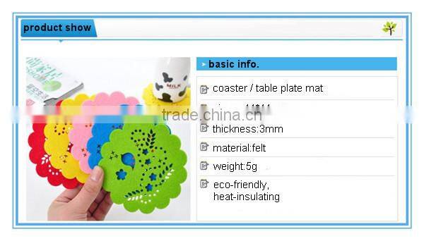 custom kitchen accessory heat protection dinner table plate mat