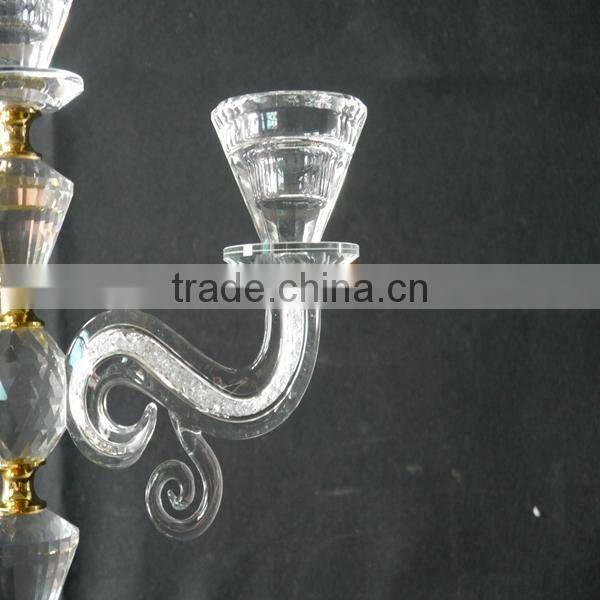 Hot Sale !!! Unique crystal candle holders wedding table decorations JKC-0007
