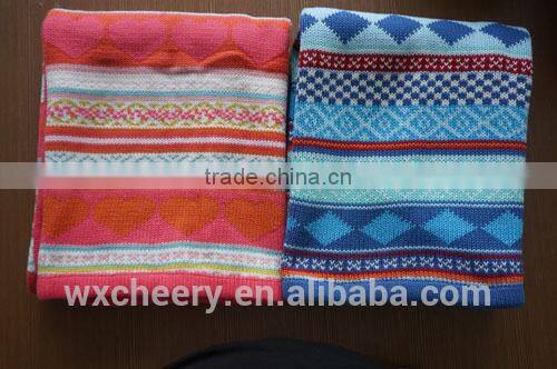 super soft bamboo /cotton Knitted baby wool throw blanket