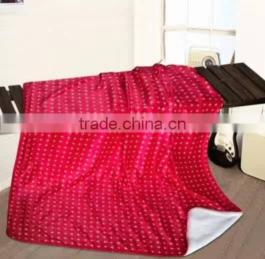 Hot sell Four Colours Throw Microfiber Fleece Sherpa Blanket