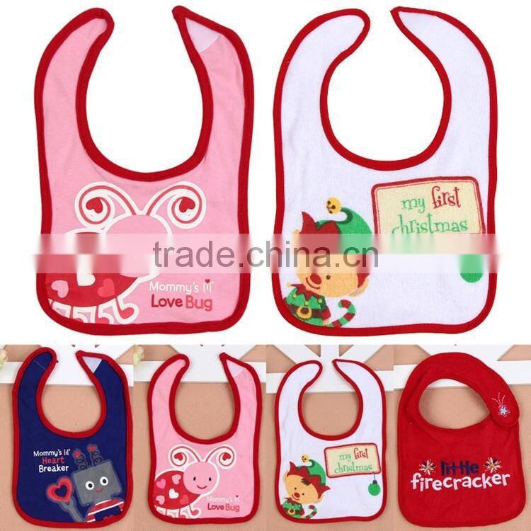 100% cotton baby bibs with embroidery fancy baby bibs