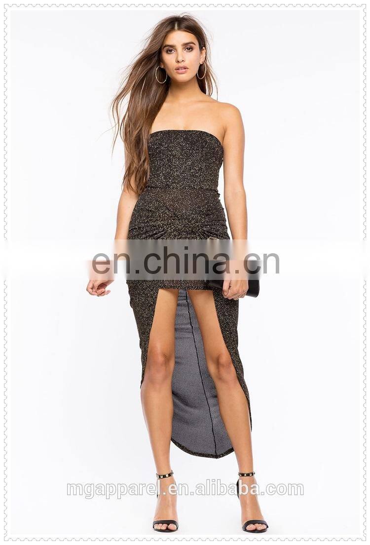 fashion party strapless hem shine bright sex girl sparkle dress low price OEM service