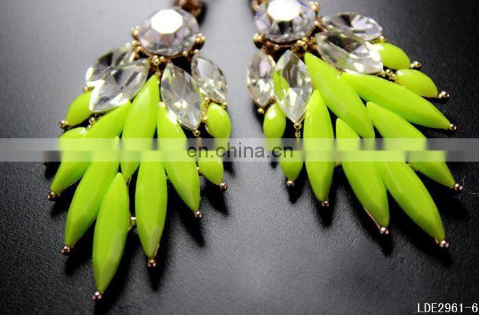 Fashionable exquisite occident mint green crystal earring stud