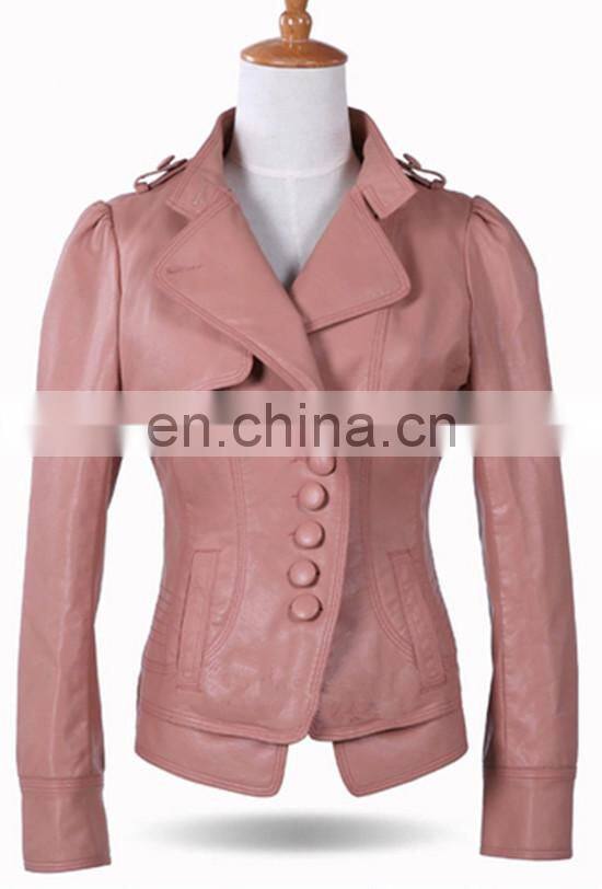 New Collection High Quality Fashion Women Casual PU Leather Jacket