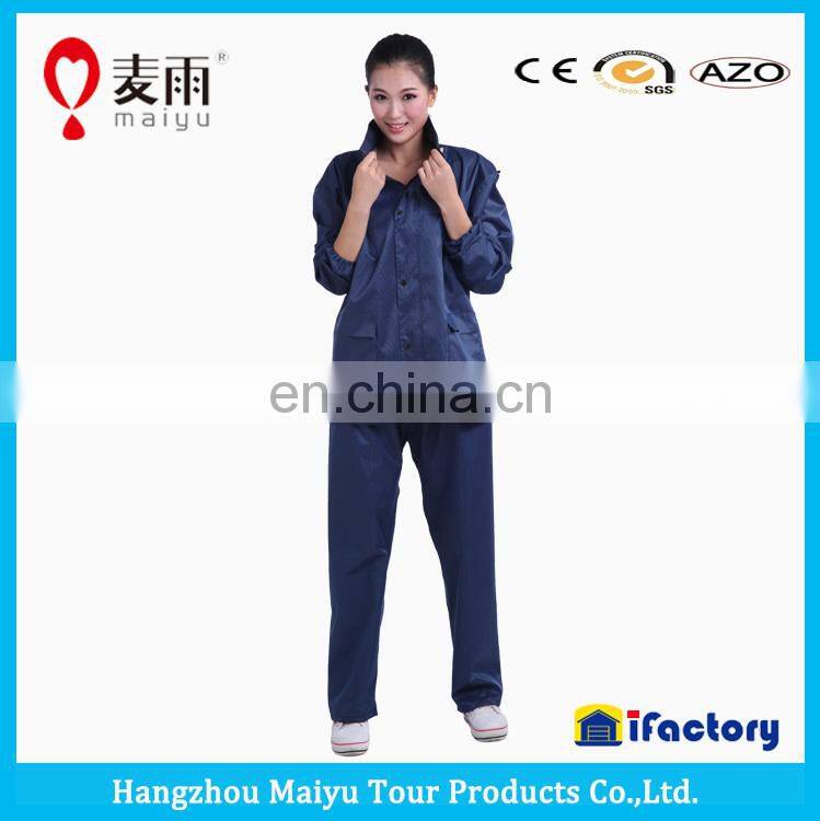 durable adult waterproof plastic pant blue rain jackets