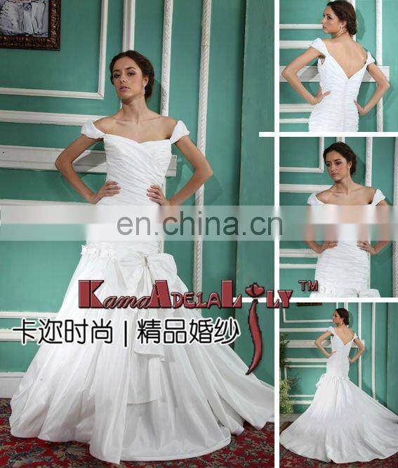 EB809 Cap sleeves wedding dress trumpet bridal dresses