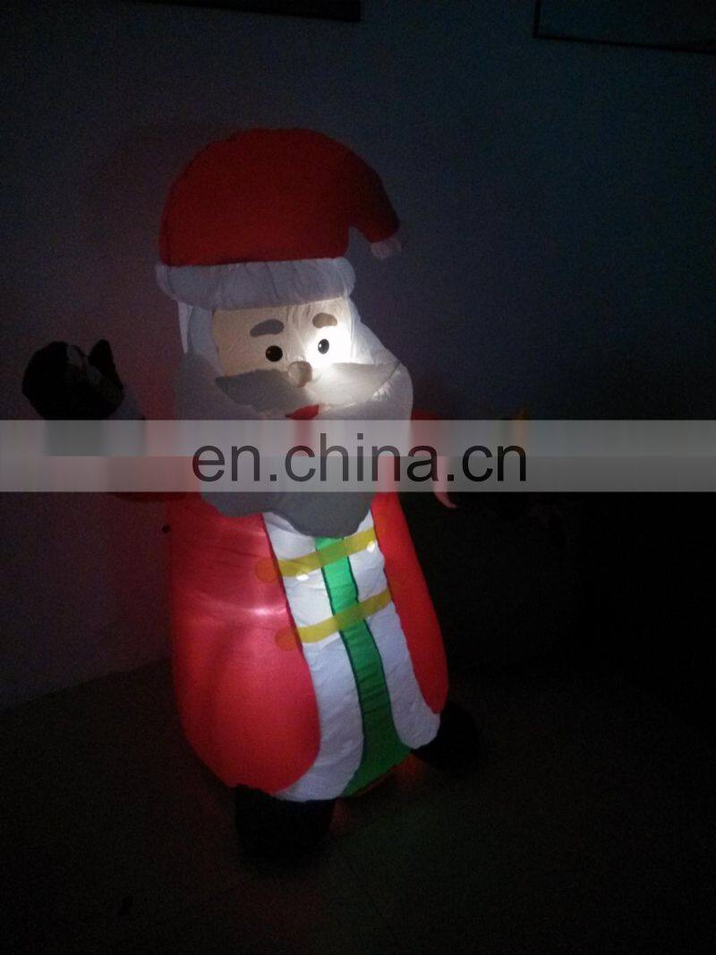 HI lighting inflatable santa claus with gift bag christmas decorations for holiday