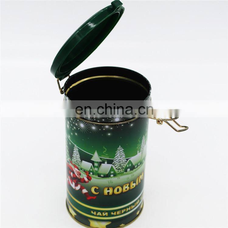 Top quality round tinbox with plastic lids for tea wholesale
