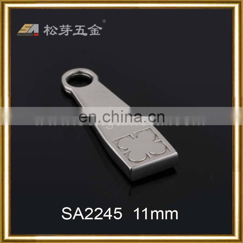 Strong holder metal silver plated zipper puller for handbag