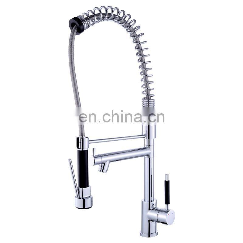 Stainless steel single handle pull out kitchen sink faucet