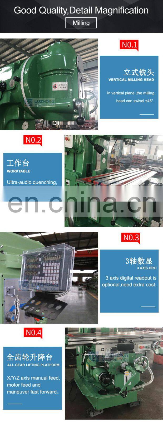 Vertical Milling X5032 Universal Knee-Type milling Machine Price list