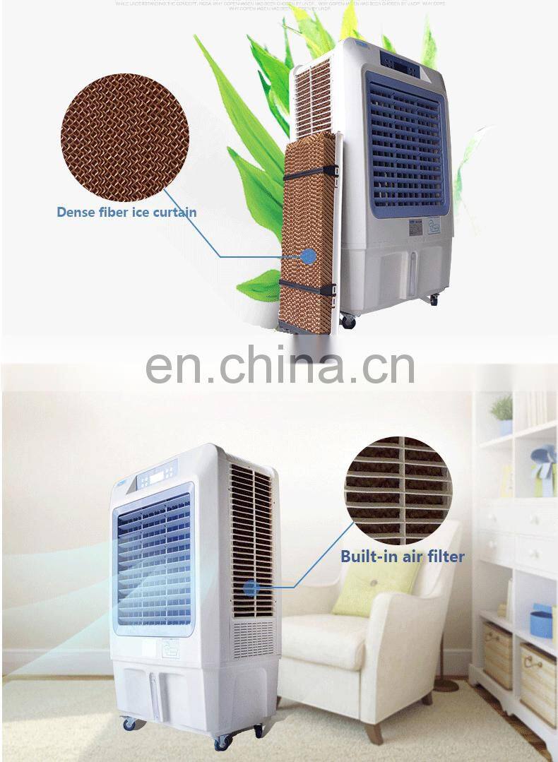 Portable/remote control evaporative air cooler