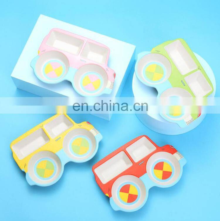 ECO Friendly BPA Free Kid Dinnerware Sets Bamboo Fibre Tableware