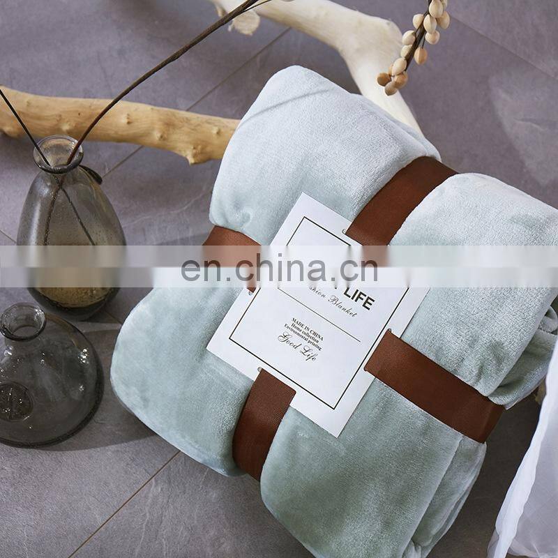 Ready To Ship Custom Logo Soft Warm Winter Thick Throw Fleece Flannel Blanket