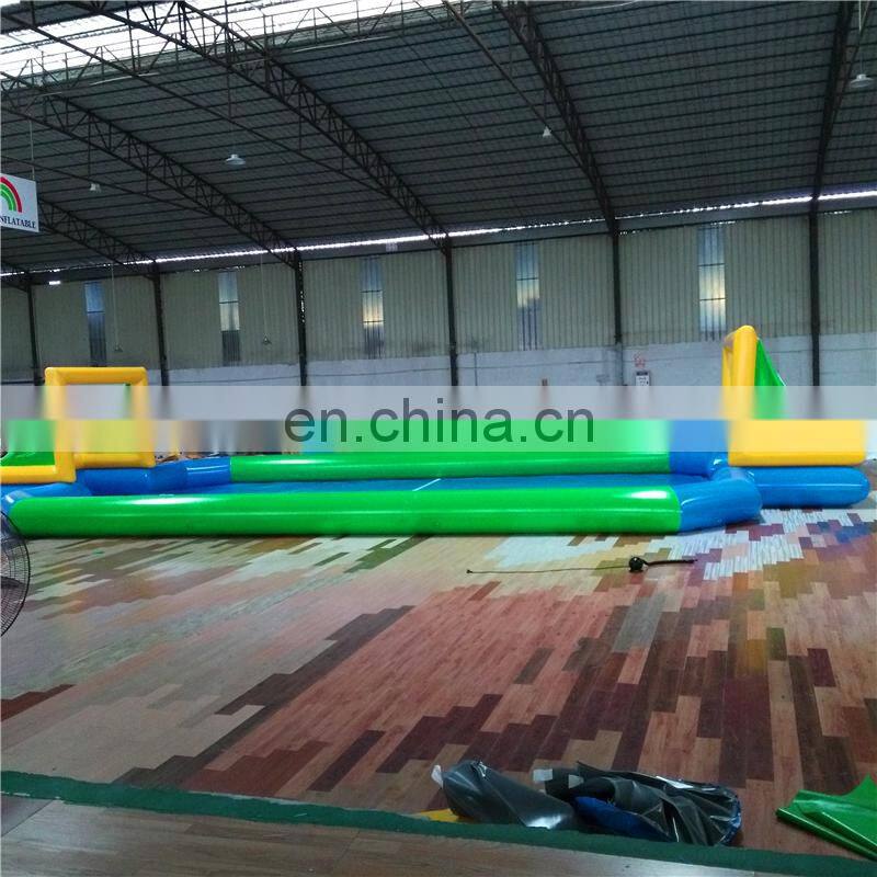 Mobile air frame pop up inflatable soap slippy football filed for sale