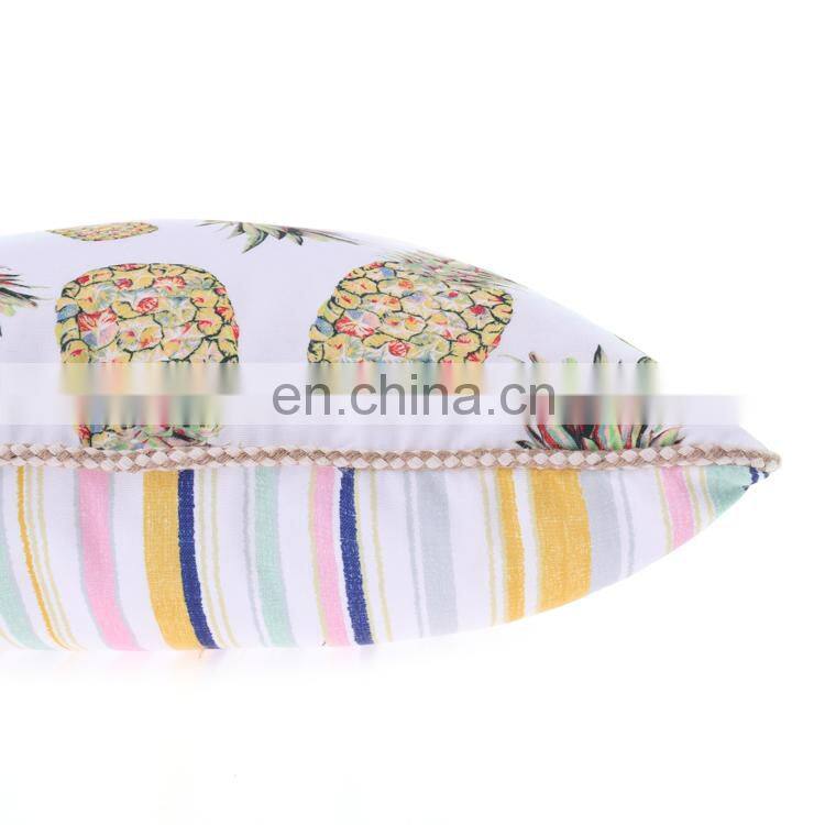 Summer Tropical Pineapple Design Cotton Linen Outdoor Square Home Decor Cushion Pillowcases Wholesale
