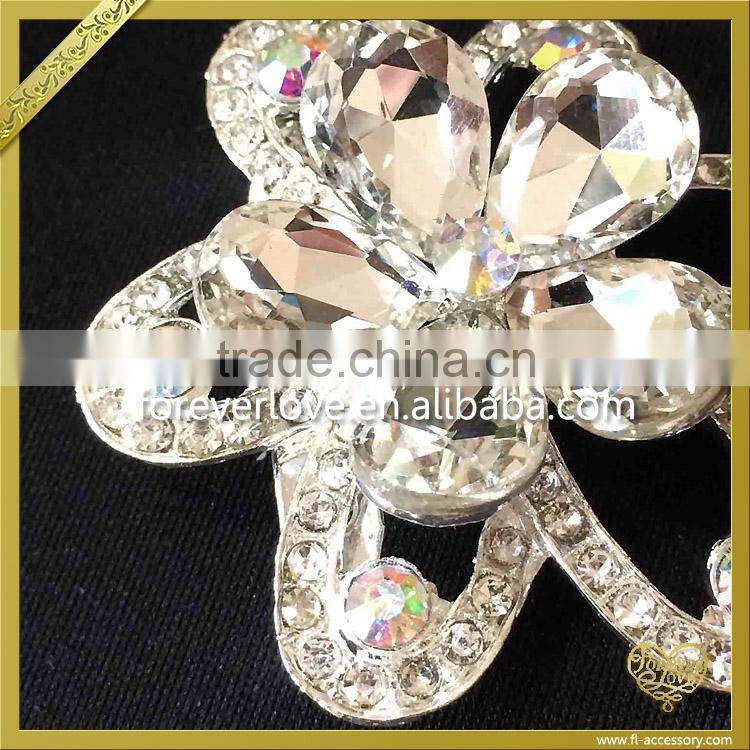 AB Color Crystal Flower Brooch Rhinestone Brooches Pin FB029