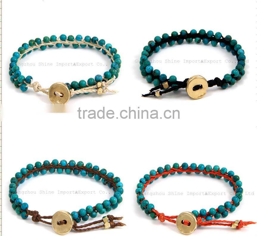 fashion jewelry hand woven bracelet alloy charm bracelet from guangzhou