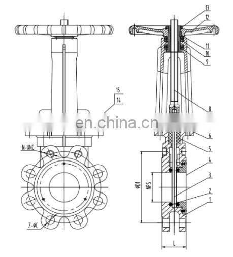 Bundor DN50 PN10 New Bi-directinal Pressure Knife Gate Valve