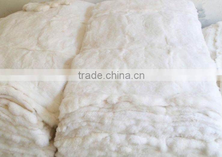 Tanned rabbit fur skins