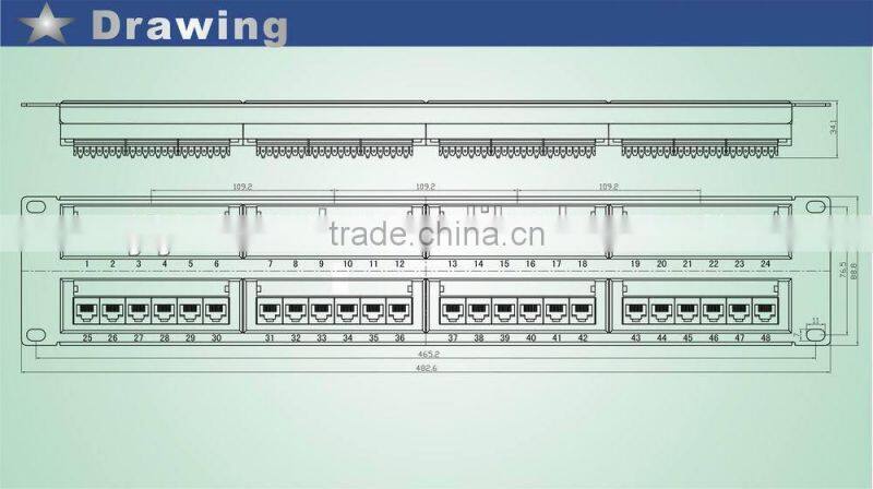 Krone&110 IDC CAT5E unshielded 48 Ports Patch Panel