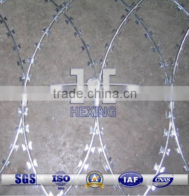 hot dip galvanized bto-12 concertina flat razor wire