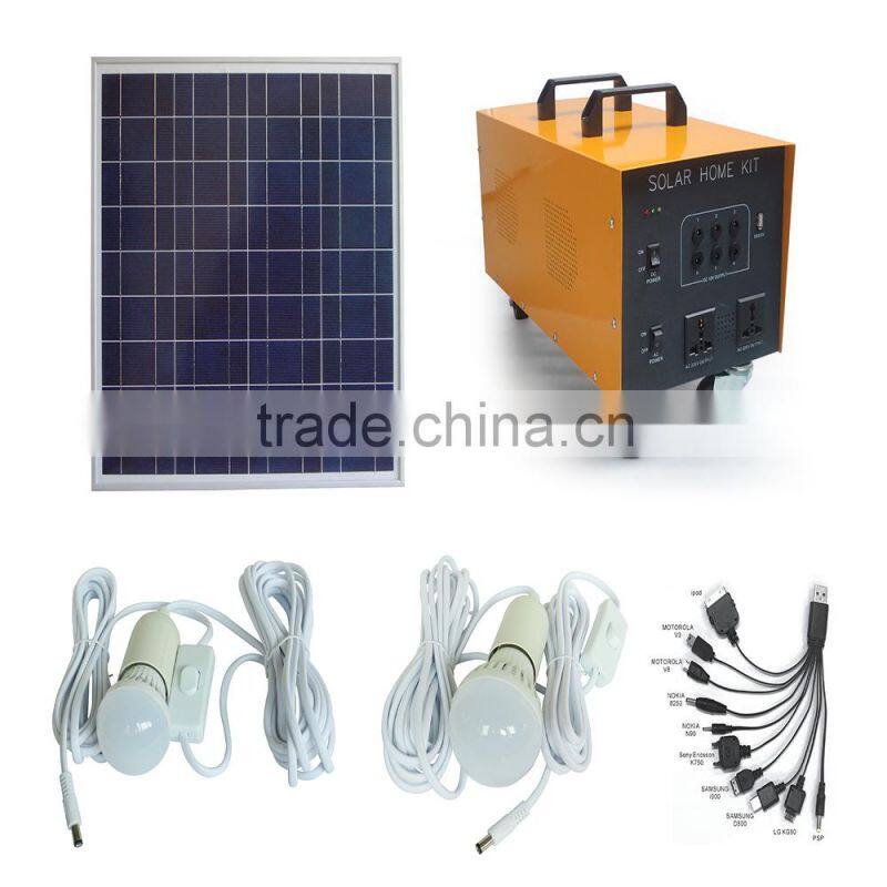 Made In China 100 watt portable solar system for home With Phone Charge