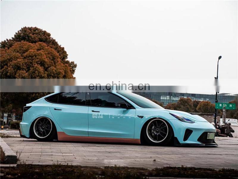 Runde New Arrival For Tesla model 3 Upgrade Hacker Robot Wide Body Kit Hood Front Rear Bumper And Lip Spoiler