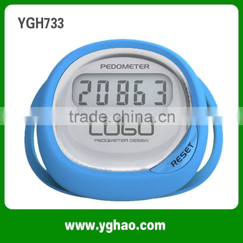YGH667 Hot selling Gift Step Couter with Clock Digital Pedometer