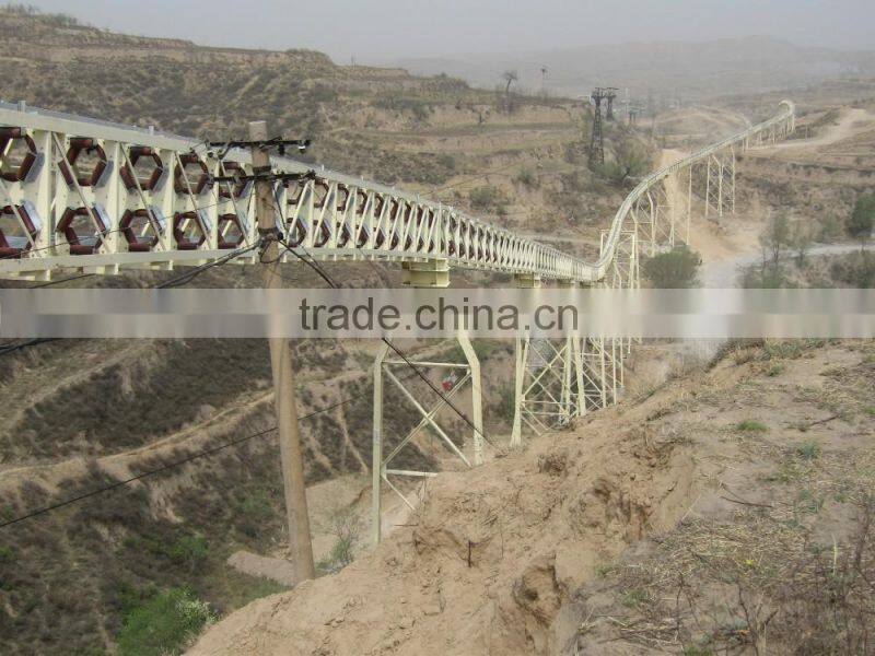 rubber belt conveyor pipe conveyor used for bulk material transporation