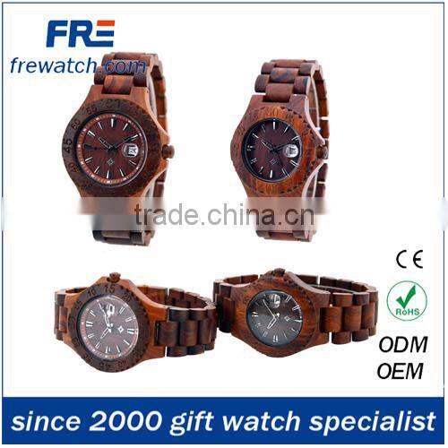 Italy quality natural wood wrist watch with stainless buckle natural color wooden watch