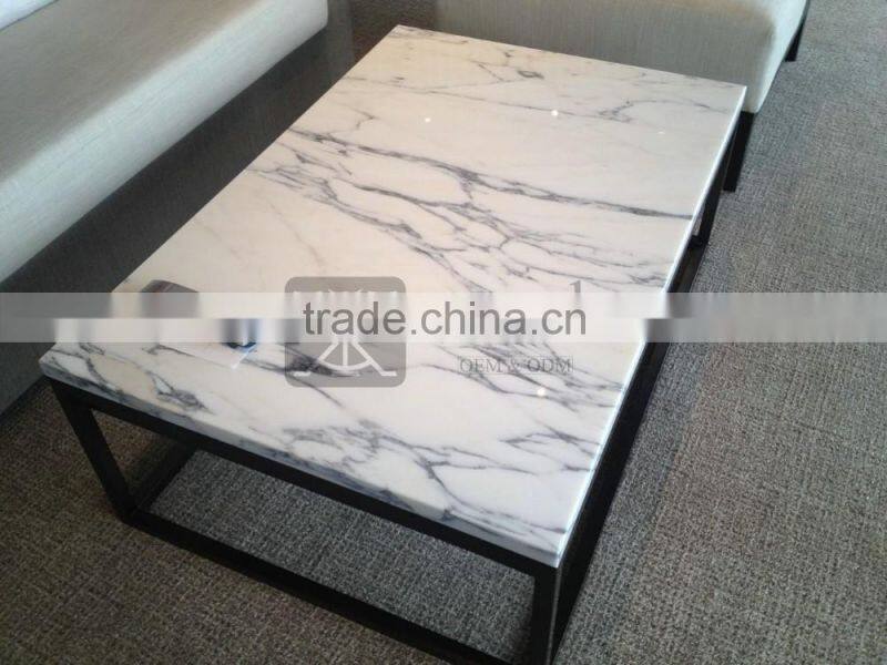 CT-010 White Color Marble Top Coffee Table For Hotel Bedroom