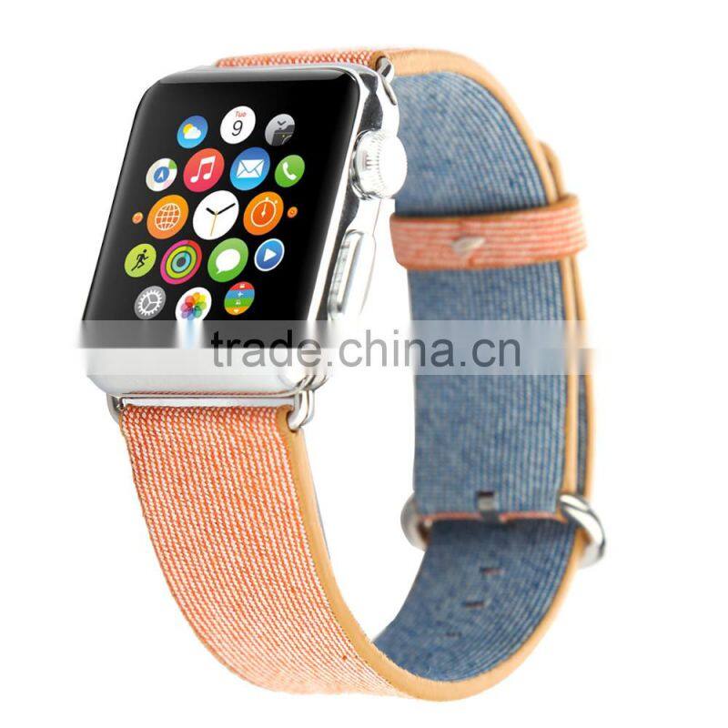 Top quality nylon leather Watchband loop For Apple Watch strap 42 38 mm bands