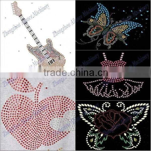 small rhinestones fabric motif design pressing machine for sale